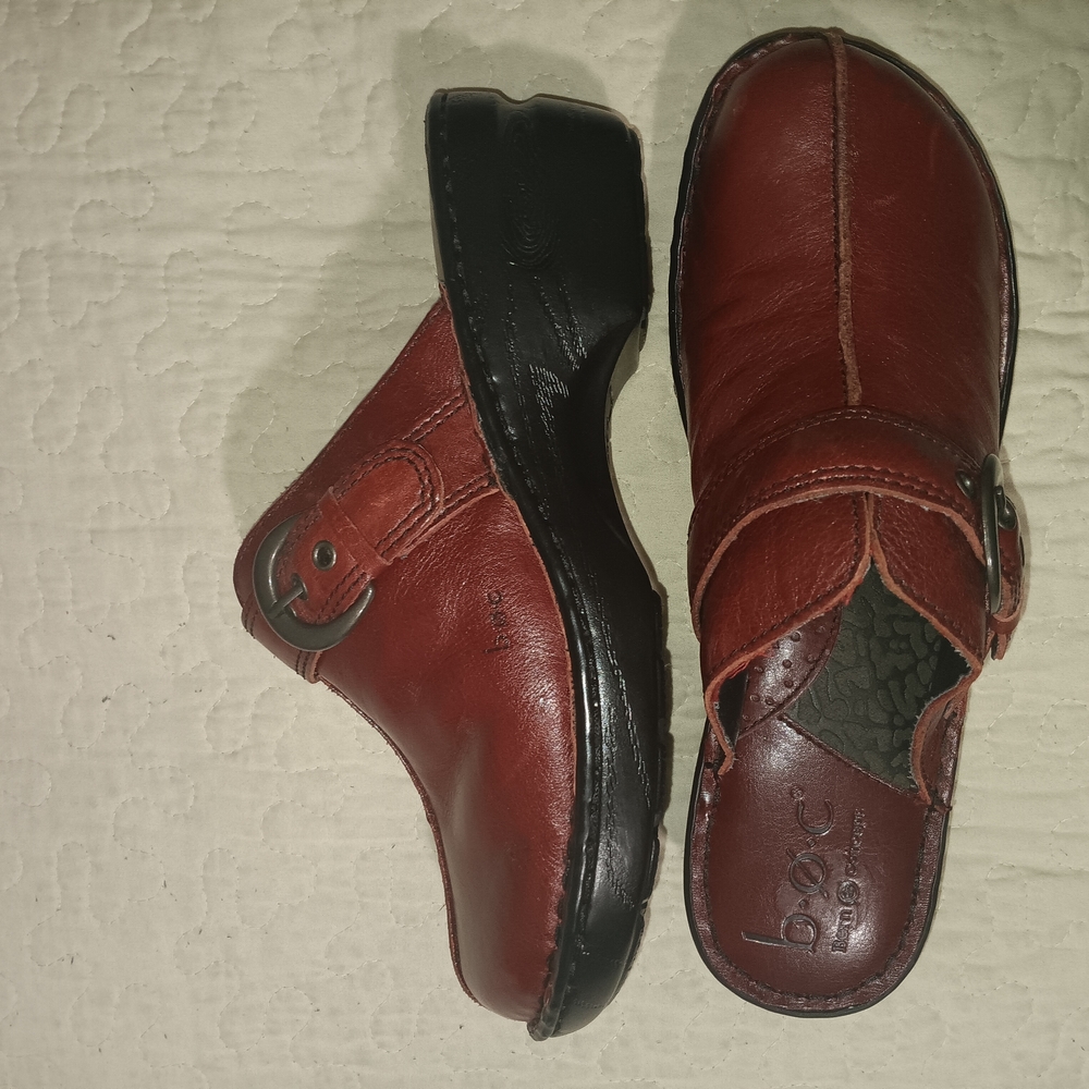 b.o.c Red Leather Slip-On Loafers
